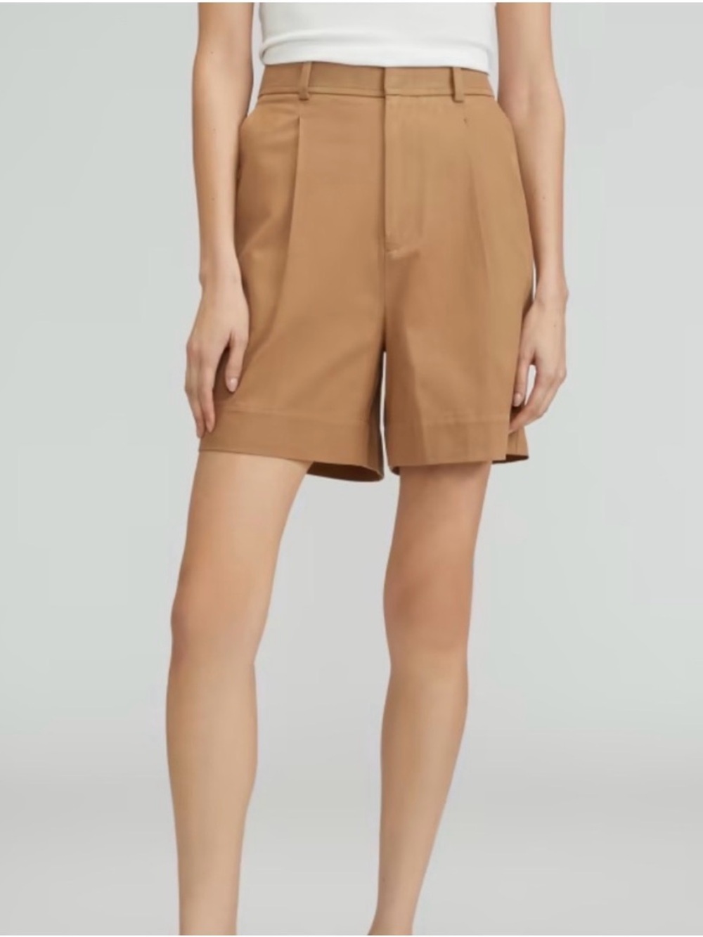 Everlane Way High Drape Shorts in Toasted Coconut